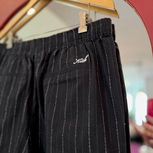 Kith black pinstripe trousers size 8 in women’s with elastic waistband